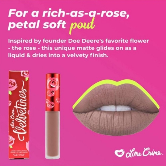 TEDDY BEAR | Velvetines Liquid Lipstick | Lime Crime | Brand New, NO BOX (NWT) - Picture 4 of 15